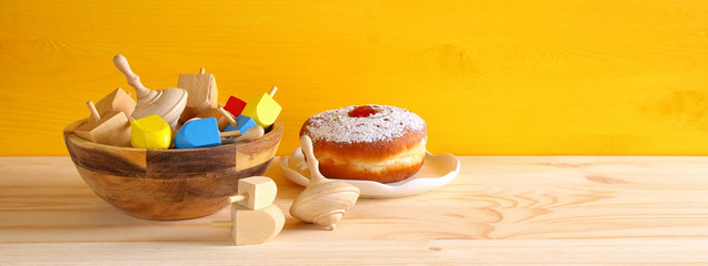 Image of jewish holiday Hanukkah with menorah