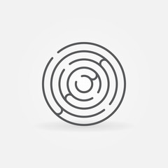 Trendy round maze outline icon