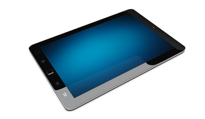 Modern digital black tablet on white background 3D rendering