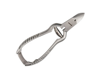 Metal pedicure cutting pliers, isolated on a white background
