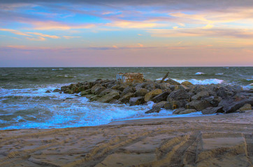 Seaside Sunset Over the Jetty