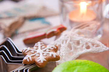 Cookie in the form of snowflakes