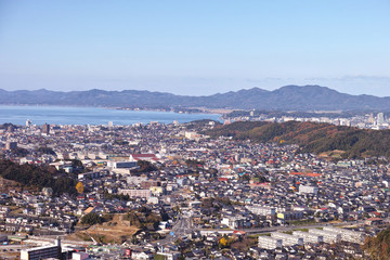 松江市　南部市街地　鳥瞰