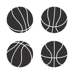 Basketball icons set isolated on a white background. Vector illustration