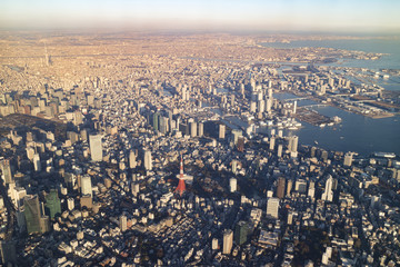 Aerial photograph from over Tokyo Japan, 2016/12/17