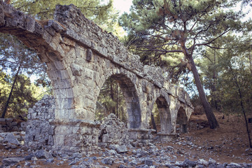 Fototapeta na wymiar Ruins of Ancient Roman Aqueducts, Rome
