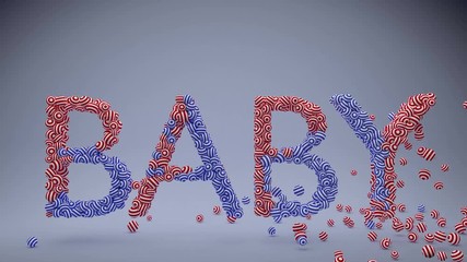 Baby child intro opener.Color rainbow balls create Baby word. Good for child, newborn promo.To advertise and show sales and promotion.Children activity and play games attraction. 