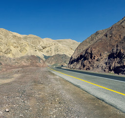 The road through the stained eilat mountain - Israel