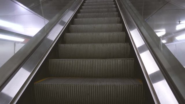 Escalators going up at the underground station