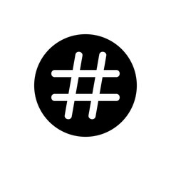 Black hashtag icon