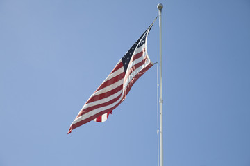 American Flag Flapping in the Wind