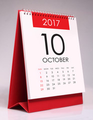 Simple desk calendar 2017 - October