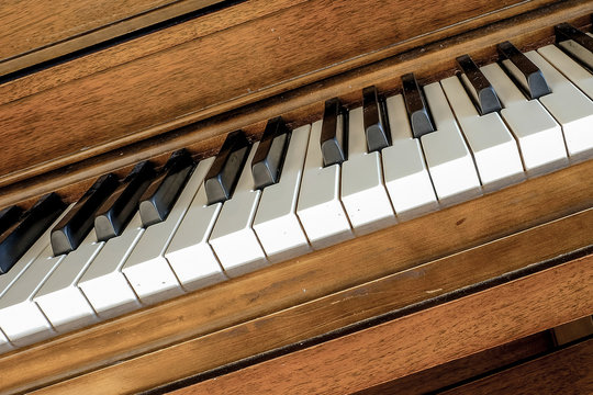 Old vintage piano keys