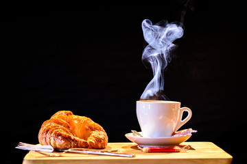 Coffee and croissant