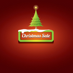 Christmas vector green button with christmas tree