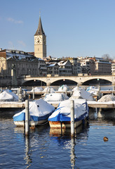 Fototapeta premium Winter view of Zurich