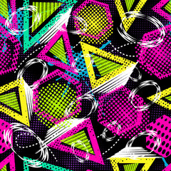 Abstract grunge pattern children for girls and boys. Creative vector the background with dots, triangle, lines, polygon.Funny wallpaper for textile and fabric. Fashion style. Colorful bright.