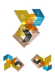 Abstract paper geometric infographic templates