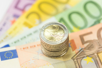 Euro Münzen und Geldscheine