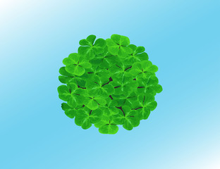 the logo is a planet of clovers