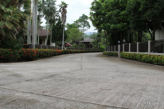 Concrete roads in housing estates.