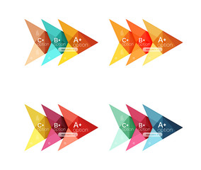Colorful vector option banner arrow templates, infographic layouts