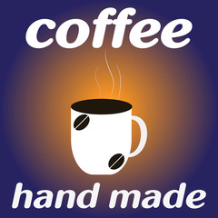 Perfect white cup of coffee with steam.