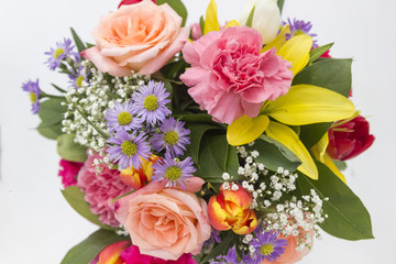 Mixed Flower Bouquet Close up
