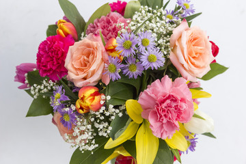 Mixed Flower Bouquet Close up