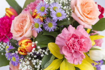 Mixed Flower Bouquet Close up