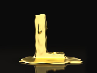 Liquid gold letter L