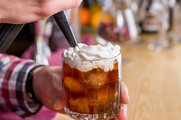 bartender making cocktail
