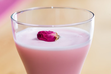 drink in a beautiful glass on the bar