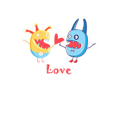 Wonder card with monsters