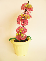 Flower Bead in a pot, hand made