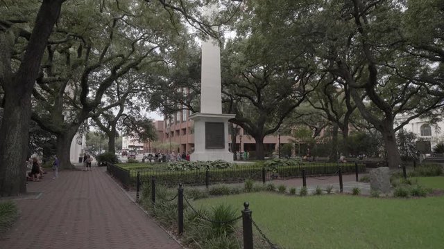 The Nathanael Greene monument on Johnson Square honors one of America&rsquo;s top Revolutionary War officers, Savannah, Georgia, USA. Sep 2016