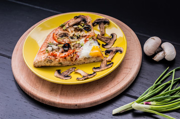 Vegetarian pizz. Close-up