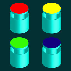 Set of glossy button icons for your design. Vector illustration.