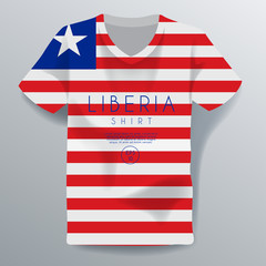 Liberia Shirt : National Shirt Template : Vector Illustration