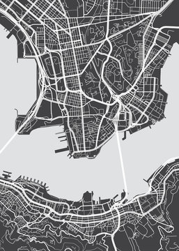 Vector detailed map Hong Kong