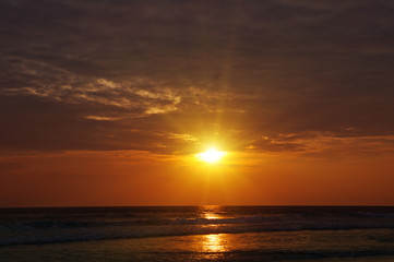 Fantastic sunrise on the ocean