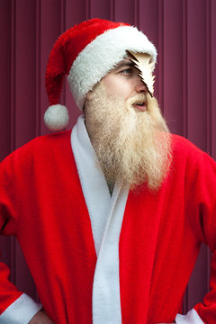 Cheerful Santa. New Year concept.
