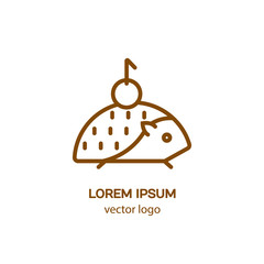 Line style logotype with hedgehog . Isolated on white background and easy to use. Clean and minimalist symbol. Modern easy to edit logo template.