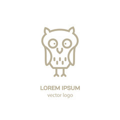 Line style logotype with an owl. Isolated on white background and easy to use. Clean and minimalist symbol. Modern easy to edit logo template.