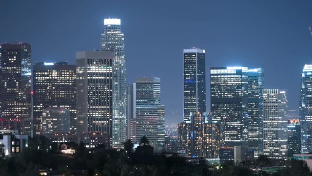 Los Angeles Skyscrapers 10 Time Lapse Night