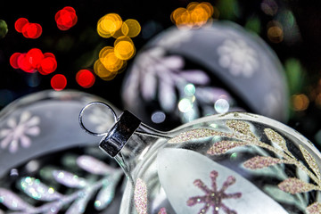 Glass sparkling christmas ornaments