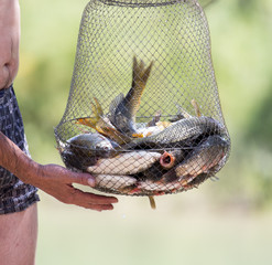 fish in cages fisherman