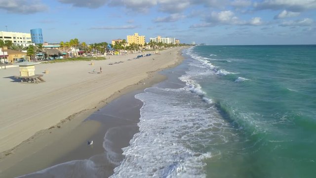 Aerial video of Hollywood Beach FL, USA 4k 60p