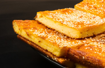 cheesecake with sesame seeds