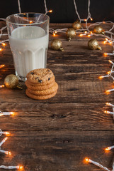 Christmas. Milk with Cookies. Vertical.